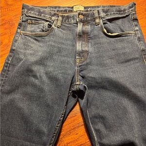 Faherty Mens 33x30 Blue Casual Cotton Straight Leg Denim Blue Preppy Jeans